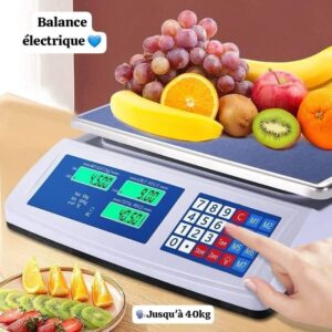 Balance Électronique avec Écran LCD – Jusqu’à 40 kg, Poids