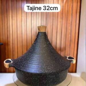 Tajine Noir 32cm – Authentique Tajine Marocain en Céramique Naturelle