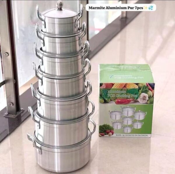 IMG-20250826-WA0052(1) Ensemble Marmite 7 Pièces en Aluminium – Solidité & Polyvalence