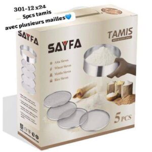 Réalisez vos recettes avec une précision professionnelle grâce à cet ensemble de tamis démontables interchangeables. Idéal pour la pâtisserie, la cuisine et même certaines préparations artisanales, chaque tamis est conçu pour filtrer avec finesse vos farines, épices ou poudres. Avantages : •	Plusieurs tailles de tamis pour s’adapter à toutes vos recettes •	Design démontable pour un nettoyage facile •	Matériaux durables et résistants •	Gain de temps et précision dans vos préparations 🚀 Appel à l’action : Ne laissez plus vos préparations manquer de finesse. 👉 Achetez dès aujourd’hui votre Ensemble de tamis interchangeables et donnez une touche professionnelle à vos recettes !